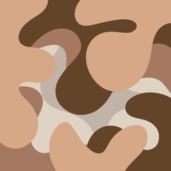 Earthy Abstract Organic Blob Pattern &ndash; Modern Minimalist Background in Warm Brown Tones