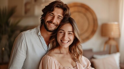 Couple announcing pregnancy ultrasound photo copy space on the right side