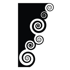 Floral Design A classic black and white floral design element featuring elegant, curved leaves and intricate detailing. Ornamental Perfect for use in decorative borders, logos