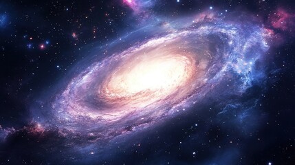 Fototapeta premium Spiral galaxy in vast space