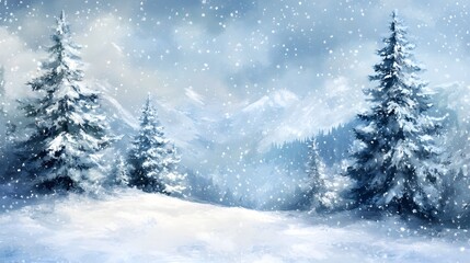 Fototapeta premium Professional Winter Painted Holiday Background for Festive Season Designs