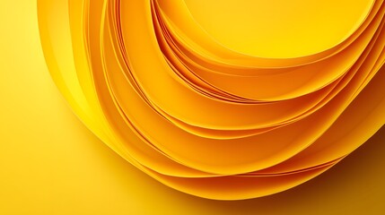 Professional Yellow Colored Paper Stacking in Curve Shape Abstract Image