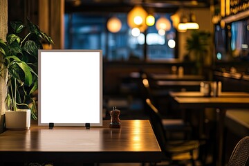 Ultra Quality Picture of Mock Up Menu Frame in Bar Restaurant ,Stand for Booklets