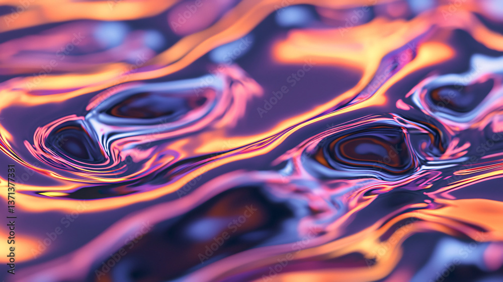 Poster a colorful abstract pattern displaying a glitch effect with soft ambient glow in macro photography s