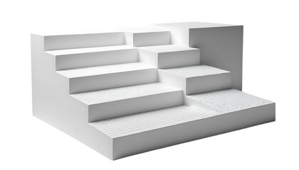 3D textured white step design with a contemporary png