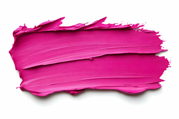 Abstract Lipstick Smear In Bright Pink With Textured Strokes On White Background