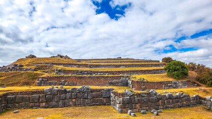 SACSAYHUAMAN INCA RUINS, CUSCO, PERU – ANCIENT STONE TERRACES