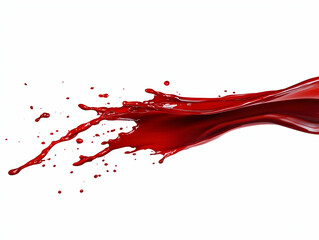 Dynamic Red Paint Splash Against a Clean White Background Abstract Illustration