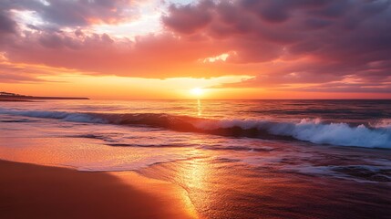 Stunning Sunrise Scenery by the Beach for Tranquil Landscape Photography