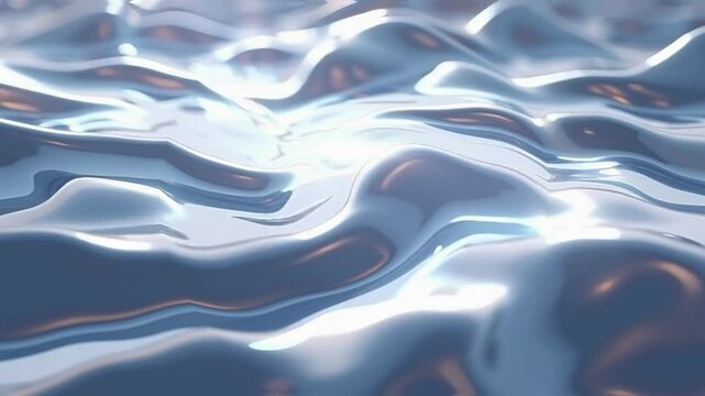 Metallic liquid surface waving and reflecting light