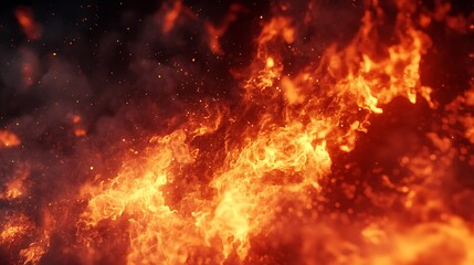 Massive Ground Fire with Swirling Flames / 渦巻く炎を伴う大規模な地面の火災