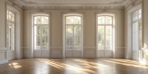 Elegant Empty Room Sunlight Interiors