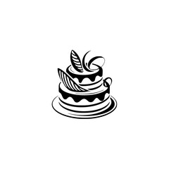 Elegant Black and White Cake Logo/Icon Design