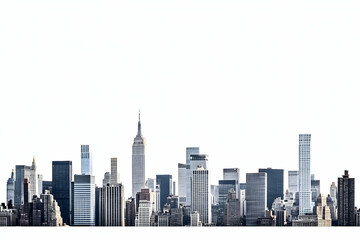 Fototapeta premium Photo New York City Skyline Buildings Architecture Design Against White Background