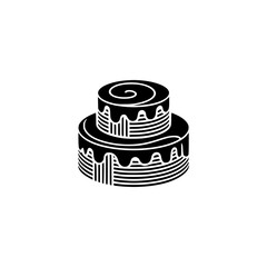 Minimalist Black & White Cake Illustration for Celebration or Event