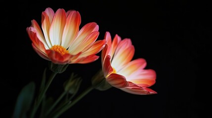 Obraz premium Flowers with black background.