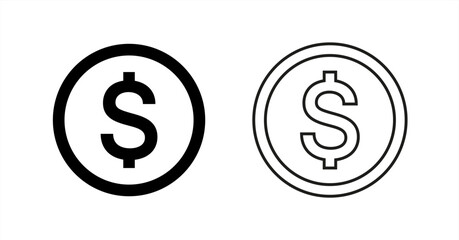 Fototapeta premium Dollar money coin icon. Flat illustration of dollar money coin vector icon for web design. Money icon. Dollar icon. Vector 10 eps.