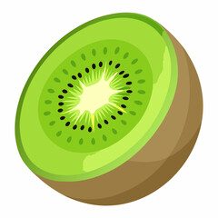 sliced kiwi with vibrant green flesh 