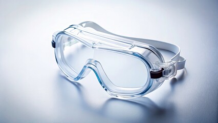 Aerial Photography of Safety Goggles on White Background for Minimalist and Luxury Design, Perfect for Copy Space and Modern Branding