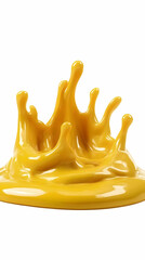 Obraz premium Realistic 3D Render of a Yellow Liquid Splash Isolated on White Background