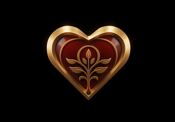 The heart designed with a circular logo and leaves symbolizes love, growth and harmony.