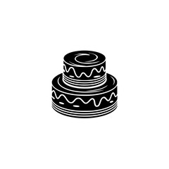 Elegant Black & White Cake Illustration for Celebrations