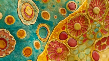artistic composition of colorful patterns and particles, glowing, bold and modern, shoot with 35mm cinema camera 