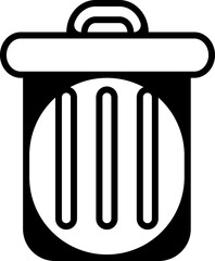 Trash bin Garbage icon in flat line. trash dustbin sign icon isolated on transparent background