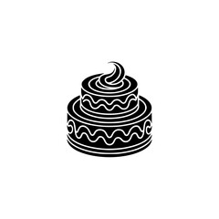 Minimalist Black & White Layer Cake Illustration, Logo or Icon