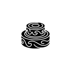 Minimalist Black and White Tiered Cake Icon