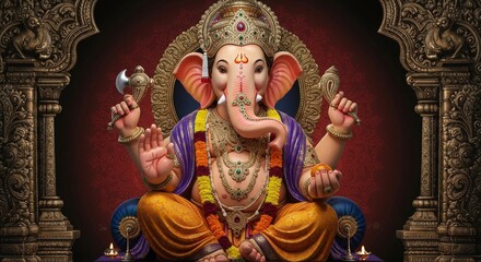 Obraz premium Ganesha in Temple Arch