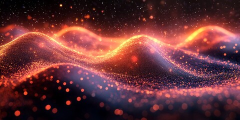 Fototapeta premium Abstract fiery waves in space (1)
