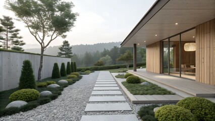 Fototapeta premium Modern Minimalist Garden