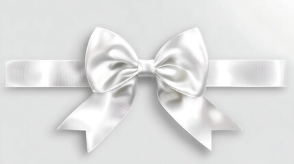 Naklejka premium white ribbon bow isolated on white