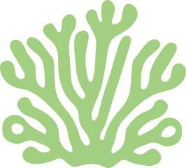 vector illustration of a green leaf seaweed
