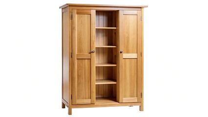 Minimalist Wooden Storage Cabinet - Simple Shelves & Doors, Modern Home Organization
