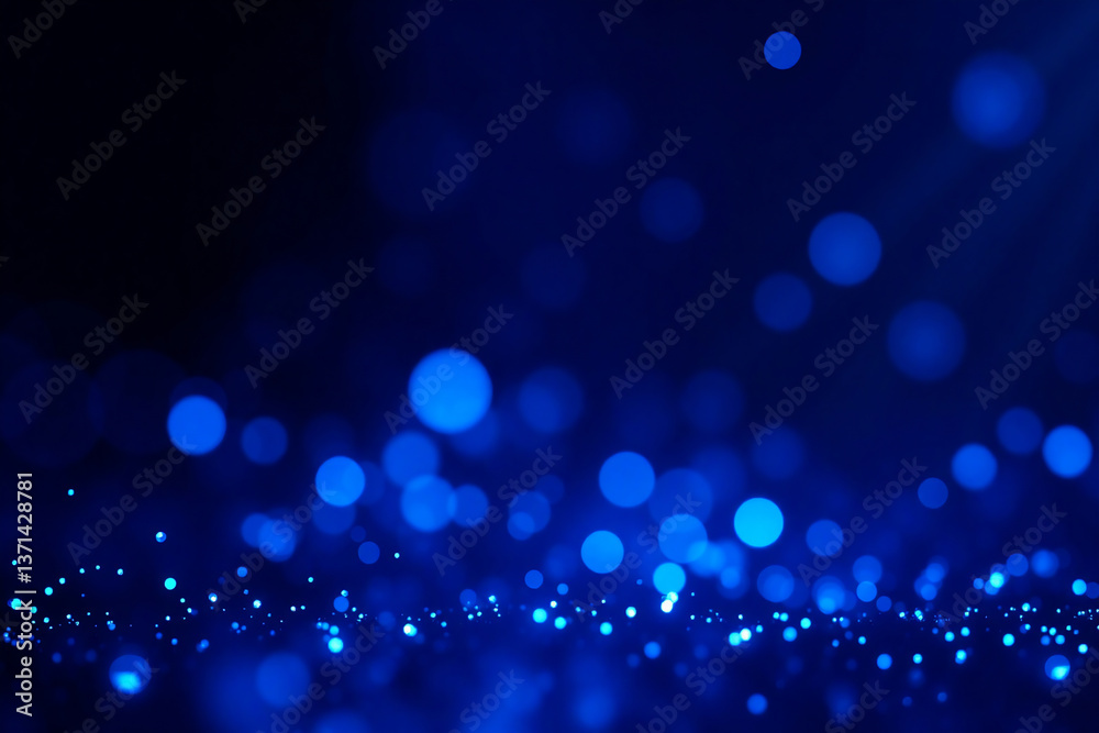 Canvas Prints blue bokeh lights softly glow against a dark backdrop, creating an ethereal and dreamy atmosphere. t
