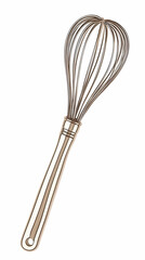 Illustration of a Whisk Kitchen Utensil with Stainless Steel Wires and Handle