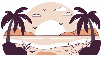 Obraz premium Beach Roundis Flat style vector file