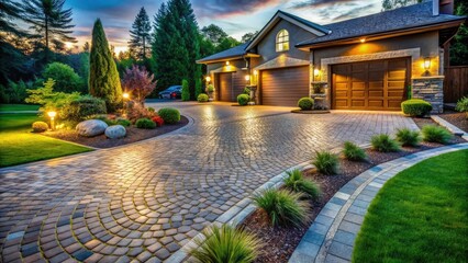 Fototapeta premium Captivating Driveway Textures in Stunning Detail - Explore Patterns, Surfaces, and Colors for Landscaping Inspiration and Home Improvement Projects