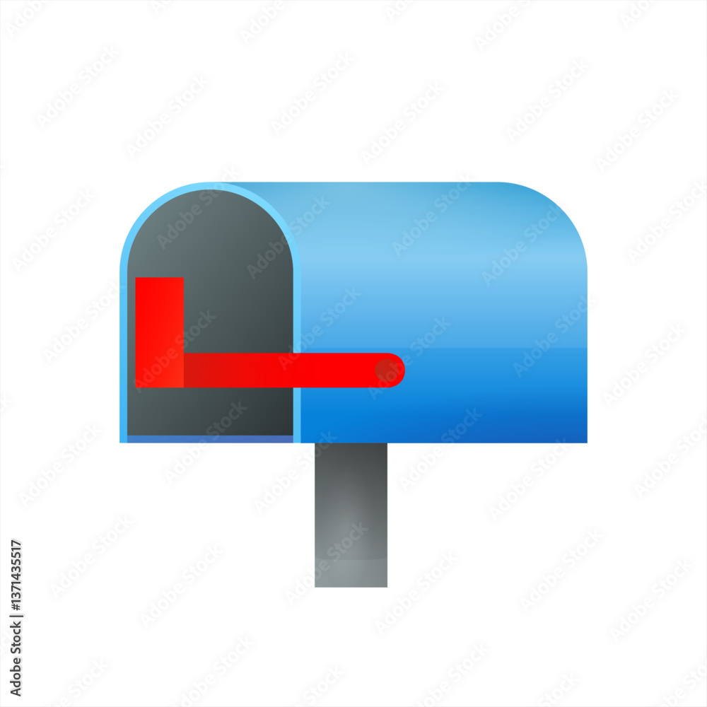Poster Mailbox empty emoji vector 10 eps.