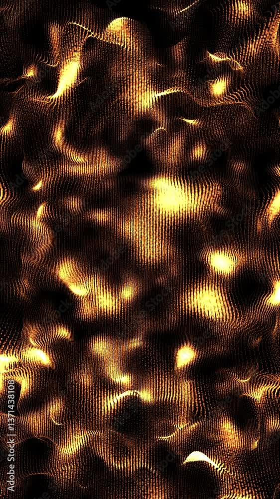 Wall mural vertical copper ember fractal flow 4k loop features waves of copper fractal lines glowing like ember