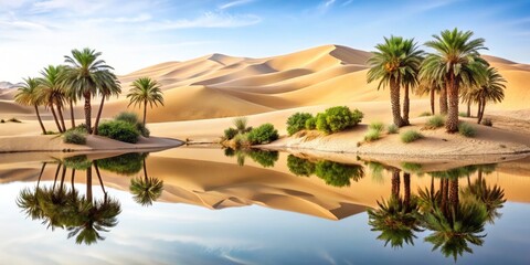 Desert Oasis Photography: Surreal Dunescape, Miraculous Water Source,  Dry Sand Landscape,  Stunning  View,  Conceptual Art
