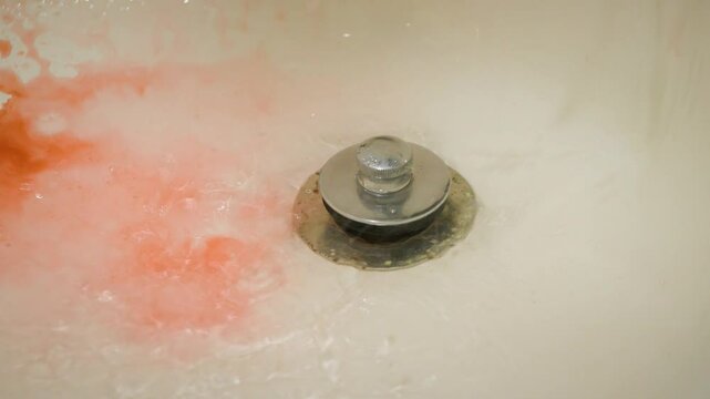 Blood dripping in tub or sink Horror and Crime Scene Concept Footage
