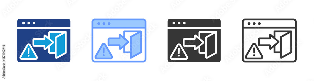Poster Backdoor icon set multiple style collection