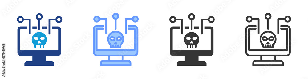 Poster Cybercrime icon set multiple style collection