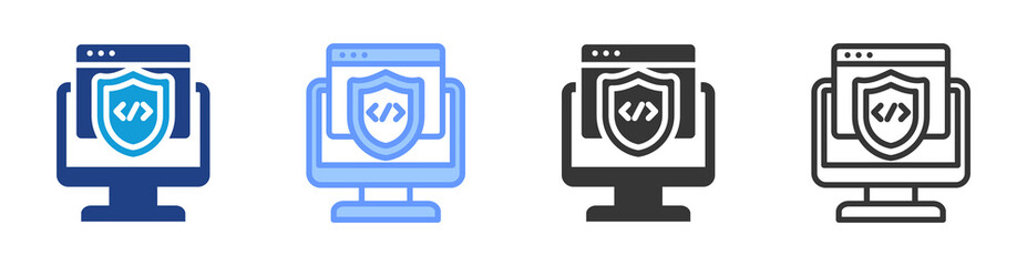 Security Software icon set multiple style collection
