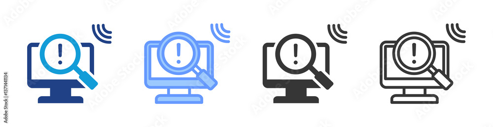 Aufkleber Computer Analysis icon set multiple style collection