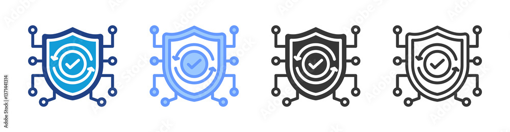 Poster Realtime Protection icon set multiple style collection