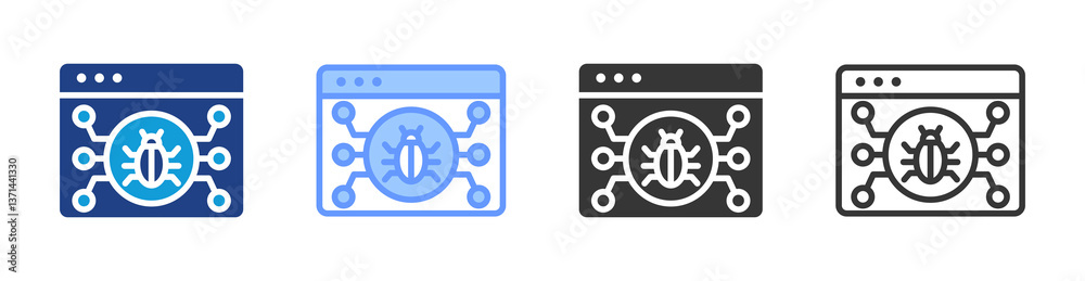 Poster quarantine icon set multiple style collection